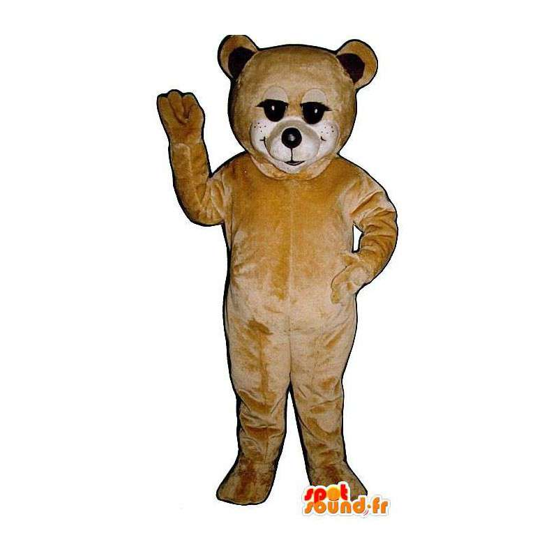 Small beige teddy mascot - MASFR007399 - Bear mascot
