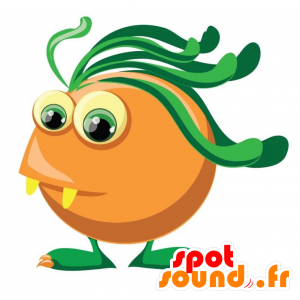 Orange monster maskot, rund och söt - Spotsound maskot
