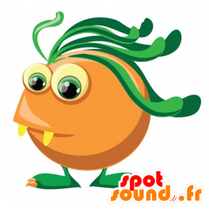 Oranje monster mascotte, ronde en schattig - MASFR029290 - 2D / 3D Mascottes