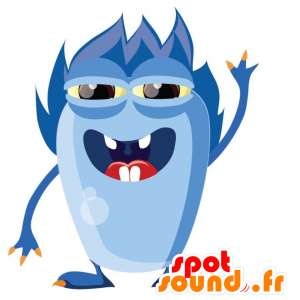 Mascotte de monstre bleu, tout poilu. Créature bleue - MASFR029291 - Mascottes 2D/3D
