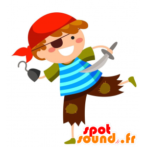 Mascotte de pirate, en tenue traditionnelle - MASFR029293 - Mascottes 2D/3D