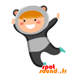 Grått og svart bjørn mascot - MASFR029298 - 2D / 3D Mascots