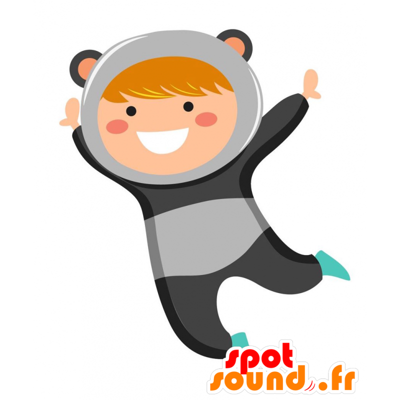 Grått og svart bjørn mascot - MASFR029298 - 2D / 3D Mascots Grått og svart bjørn mascot - MASFR029298 - 2D / 3D Mascots