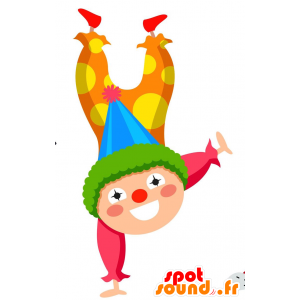 Mascotte de clown en tenue colorée - MASFR029300 - Mascottes 2D/3D