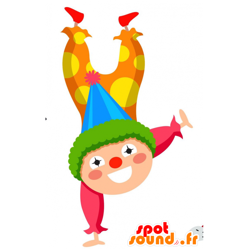 Mascotte de clown en tenue colorée - MASFR029300 - Mascottes 2D/3D Mascotte de clown en tenue colorée - MASFR029300 - Mascottes 2D/3D