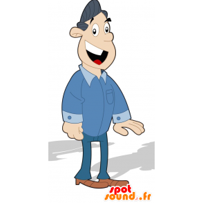 Maskot D4homme s hnědou košili a džíny - 2D / 3D maskoti - MASFR029303 - SpotSound.fr
