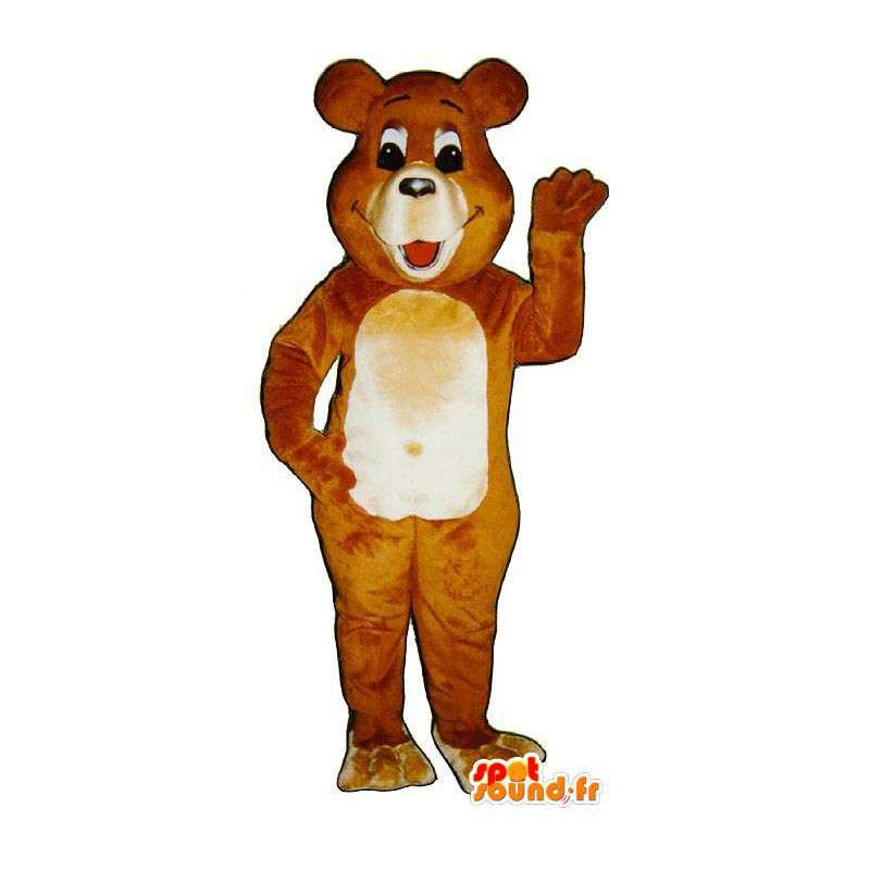 Av brunbjørn dress, smilende - MASFR007403 - bjørn Mascot