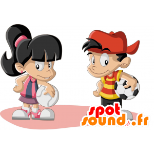 2 mascots, a boy and a girl, very cute - MASFR029314 - 2D / 3D mascots