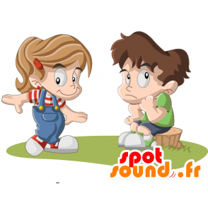 2 mascots, a boy and a girl - MASFR029315 - 2D / 3D mascots