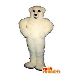 Mascotte d'ours blanc tout poilu - MASFR007405 - Mascotte d'ours