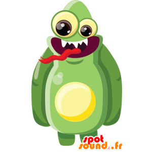 Fremmed maskot, grønt og gult monster - Spotsound maskot kostume