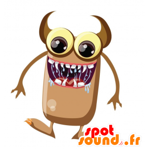 Bruine mascotte monster met horens - MASFR029321 - 2D / 3D Mascottes