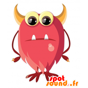 Vaaleanpunainen olento maskotti, vaaleanpunainen hirviö - MASFR029322 - Mascottes 2D/3D