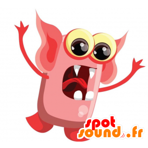 Mascota del monstruo de color rosa con orejas grandes - MASFR029324 - Mascotte 2D / 3D