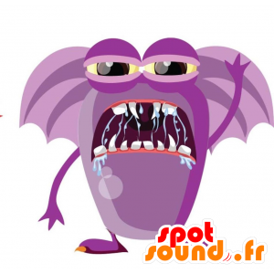 Angstaanjagende en grappige paarse monster mascotte - MASFR029325 - 2D / 3D Mascottes
