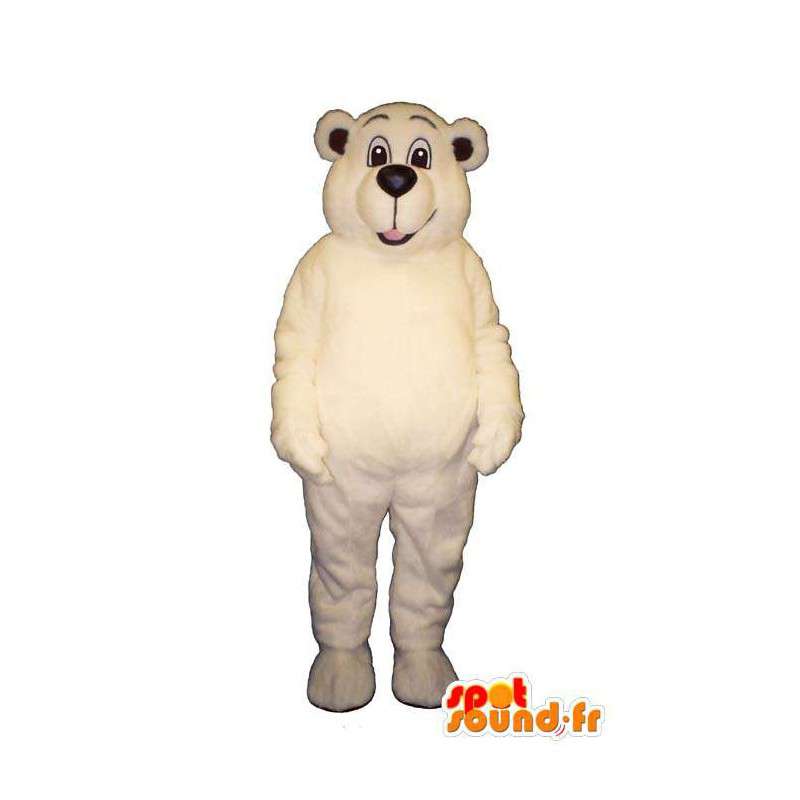 Hvid bamse kostume - plys i alle størrelser - Spotsound maskot