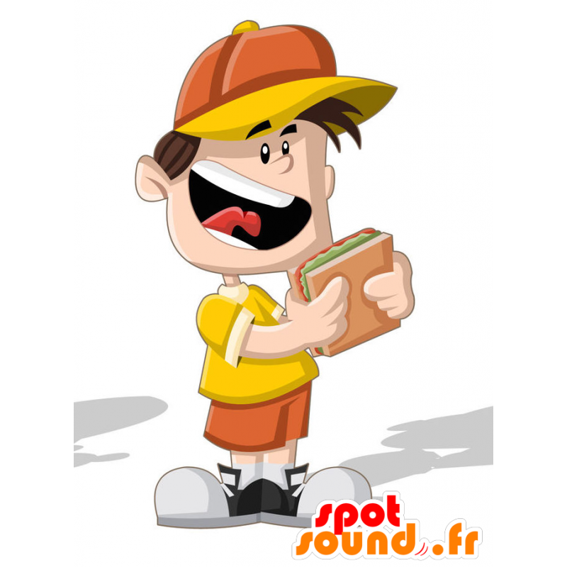 Mascotte du garçon avec une casquette - MASFR029327 - Mascottes 2D/3D