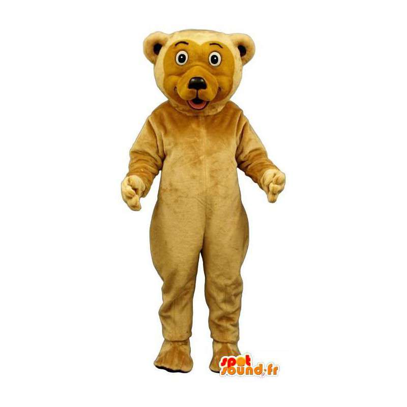 Terno do urso castanho claro - tamanhos de pelúcia - MASFR007408 - mascote do urso