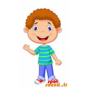 Mascotte d'enfant en vert et bleu - MASFR029344 - Mascottes 2D/3D