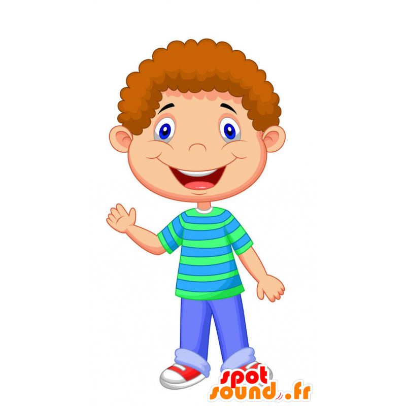 Barn maskot i grønt og blått - MASFR029344 - 2D / 3D Mascots