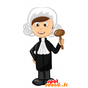 Mascotte d'avocat, en tenue noire et blanche - MASFR029349 - Mascottes 2D/3D