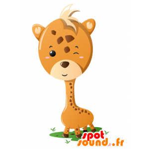 Amarelo e castanho mascote girafa - MASFR029351 - 2D / 3D mascotes