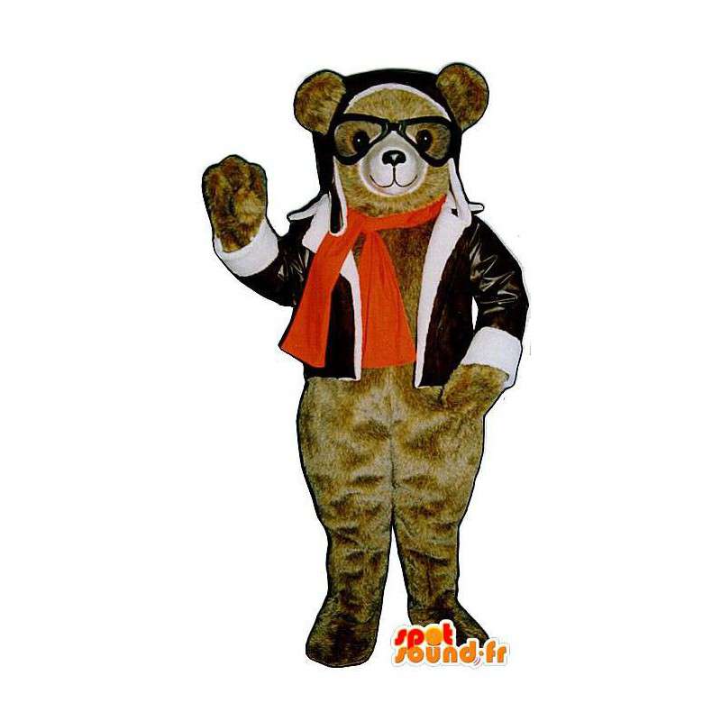 Niedźwiedź kostium lotnik - MASFR007412 - Maskotka miś