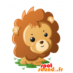 Naranja mascota del león, negro y beige - MASFR029353 - Mascotte 2D / 3D