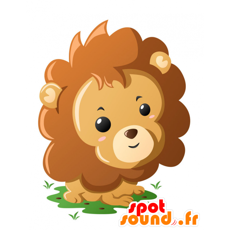 Laranja leão mascote, preto e bege - MASFR029353 - 2D / 3D mascotes