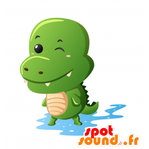 Mascotte de dinosaure, de crocodile, avec de grandes dents - MASFR029359 - Mascottes 2D/3D