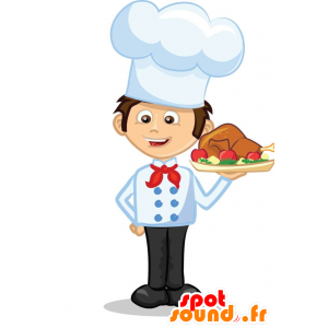Sneeuwman mascotte, chef-kok - MASFR029371 - 2D / 3D Mascottes