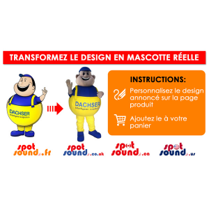 Factor mascotte in blauwe outfit - MASFR029376 - 2D / 3D Mascottes