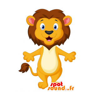 Mascotte geel en bruin leeuw met een grote manen - MASFR029384 - 2D / 3D Mascottes