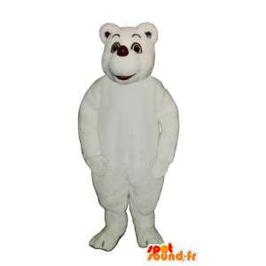 Hvid bamse kostume - Spotsound maskot kostume