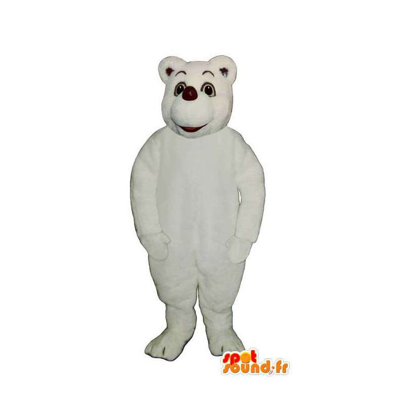 Hvid bamse kostume - Spotsound maskot kostume