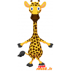 Keltainen ja ruskea kirahvi maskotti - MASFR029387 - Mascottes 2D/3D