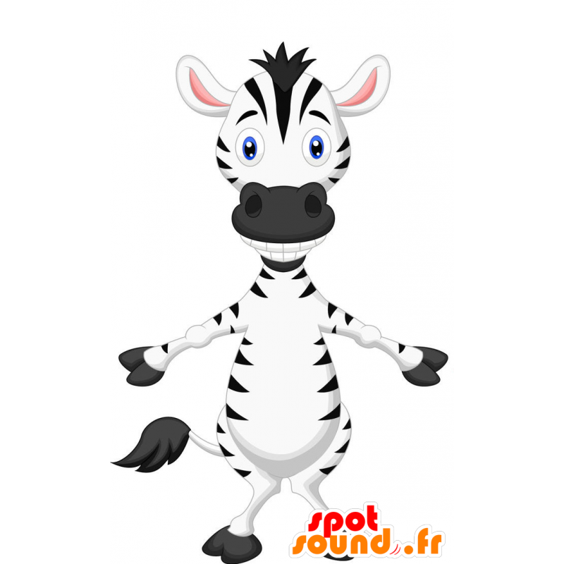 Zebra mascotte gigante in bianco e nero - MASFR029388 - Mascotte 2D / 3D