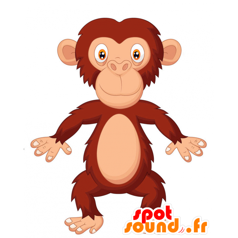 Mascote macaco, chimpanzé castanho no desporto em macaco Mascotes Mudança  de cor Sem mudança Cortar L (180-190 Cm) Esboço antes da fabricação (2D)  Não Com as roupas? (se presente na foto) Não