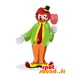 Mascota del payaso en traje de colores - MASFR029391 - Mascotte 2D / 3D