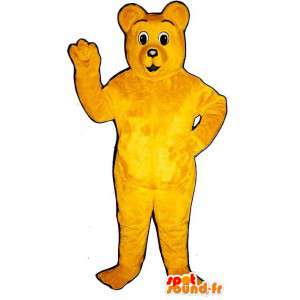 Mascotte d'ours jaune en peluche. Costume d'ours jaune - MASFR007421 - Mascotte d'ours