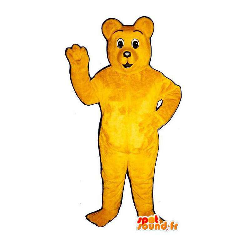 Mascot amarillo oso de peluche. Oso amarillo del traje - MASFR007421 - Oso mascota