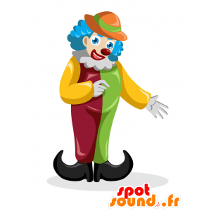 Mascota del payaso que sostiene tricolor - MASFR029393 - Mascotte 2D / 3D