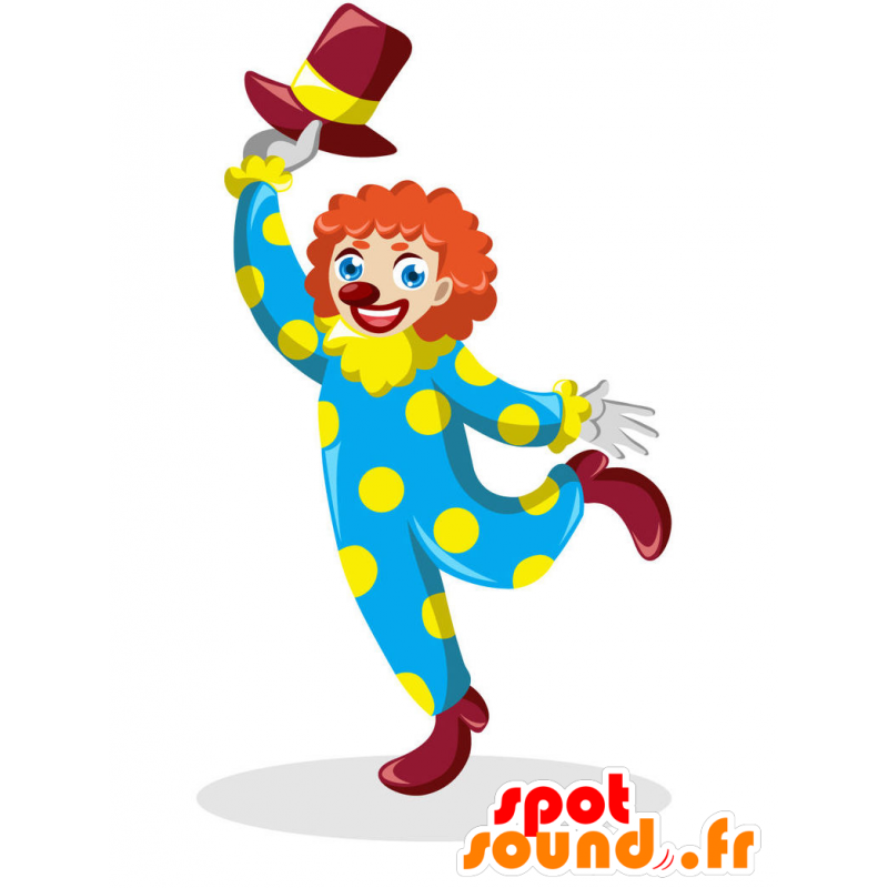 Mascota del payaso en traje de colores - MASFR029394 - Mascotte 2D / 3D