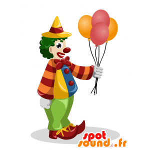 Maskottchen Clown mit Luftballons - MASFR029399 - 2D / 3D Maskottchen