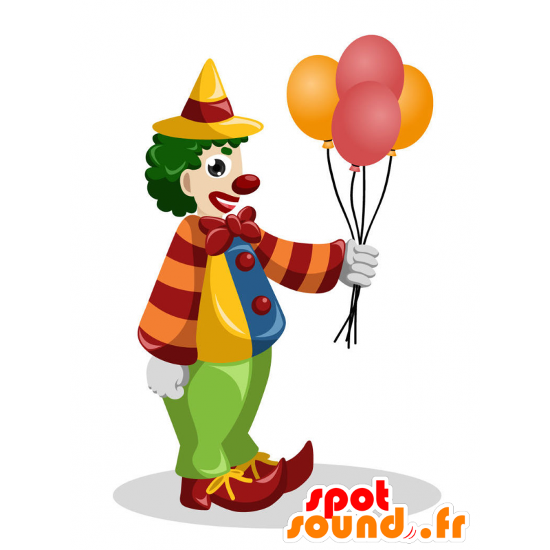 Mascotte clown met ballonnen - MASFR029399 - 2D / 3D Mascottes