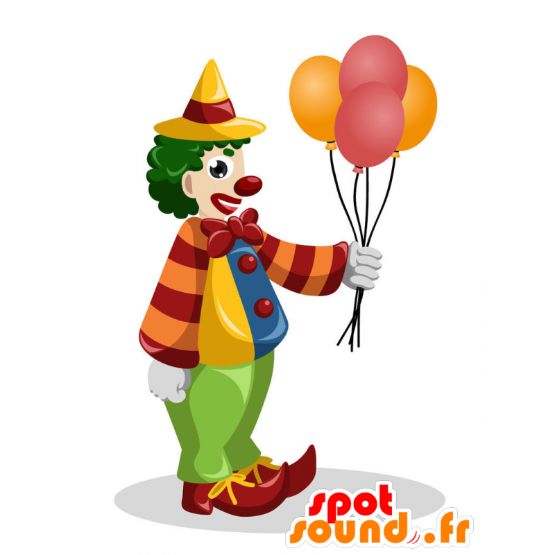 Maskot klovn med ballonger - MASFR029399 - 2D / 3D Mascots Maskot klovn med ballonger - MASFR029399 - 2D / 3D Mascots