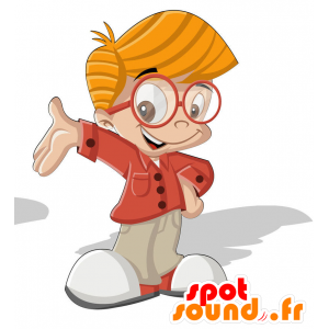 Jongen mascotte gekleed in een rode jurk - MASFR029405 - 2D / 3D Mascottes