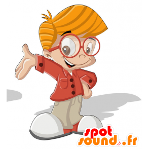 Jongen mascotte gekleed in een rode jurk - MASFR029405 - 2D / 3D Mascottes