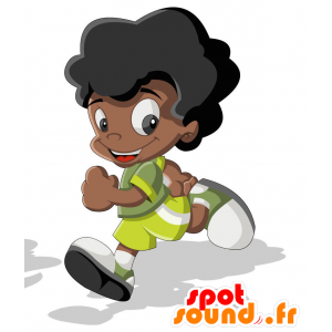 Gutt maskot kledd i en grønn drakt - MASFR029409 - 2D / 3D Mascots