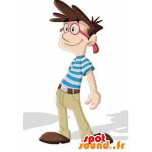 Mascota del hombre, ingeniero de color marrón con gafas - MASFR029413 - Mascotte 2D / 3D